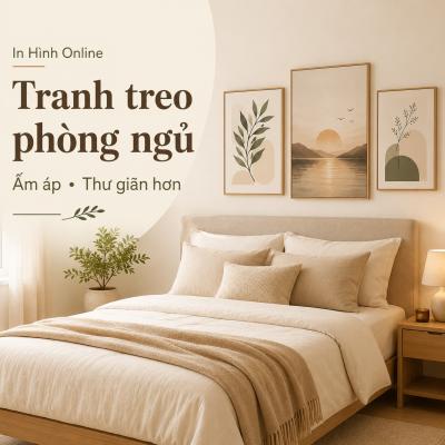 Tranh treo phòng ngủ giúp không gian ấm áp và thư giãn hơn
