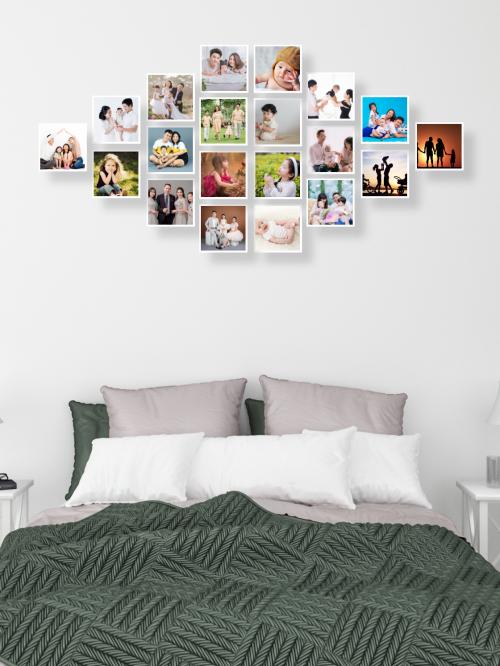 Bộ 20 khung ảnh dán tường phòng ngủ kích thước 190x93 cm