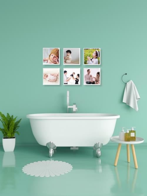 Bộ 6 khung ảnh dán tường nhà tắm kích thước 73x47 cm