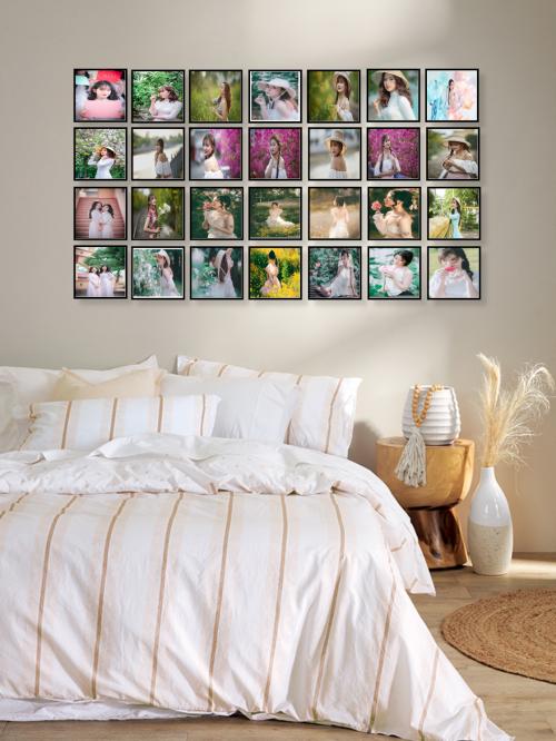 Bộ 28 khung ảnh dán tường phòng ngủ kích thước 164x93 cm
