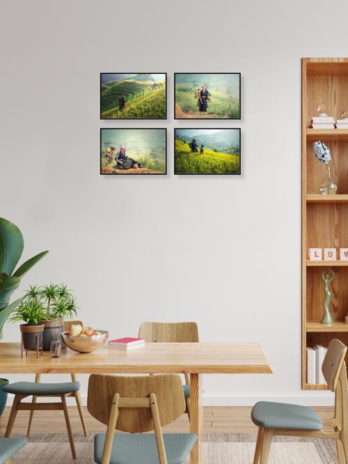 Bộ 4 khung ảnh dán tường bàn ăn kích thước 65x47 cm