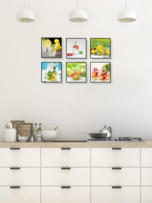 Bộ 6 khung ảnh dán tường phòng bếp kích thước 73x47 cm