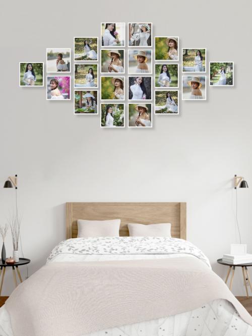 Bộ 20 khung ảnh dán tường phòng ngủ kích thước 190x93 cm
