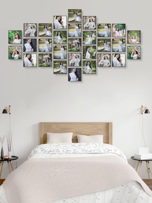Bộ 29 khung ảnh dán tường phòng ngủ kích thước 212x116 cm