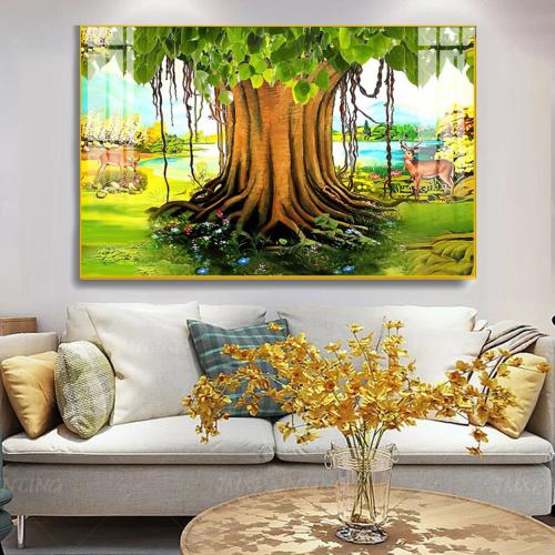 Tranh Canvas cây bồ đề Phật giáo