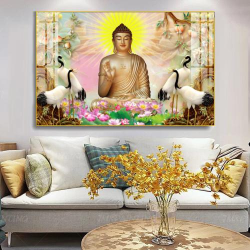Tranh Phật và Chim Hạc