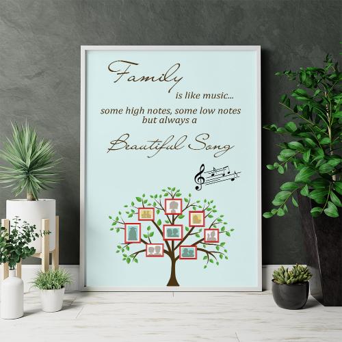 Mẫu tranh Định nghĩa gia đình với cây gia đình đẹp