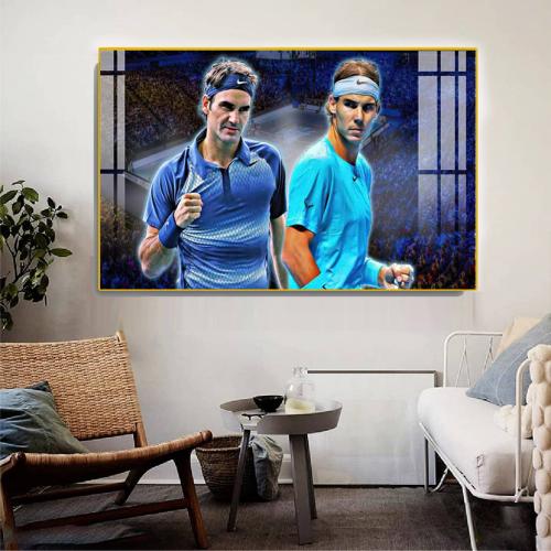 Tranh treo tường ngôi sao quần vợt Nadal và Federer