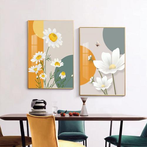 Tranh treo tường hoa cúc bộ 2 tấm