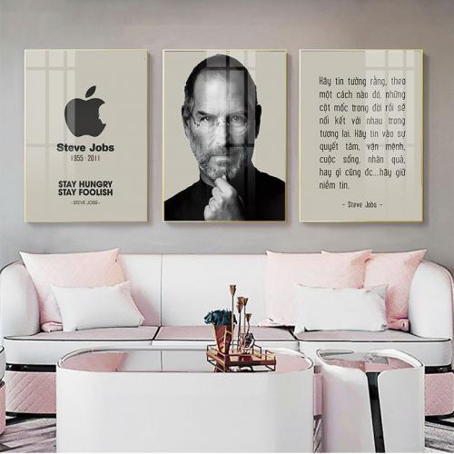 Bộ 3 tranh slogan Steve Jobs - Tranh động lực người nổi niếng đẹp