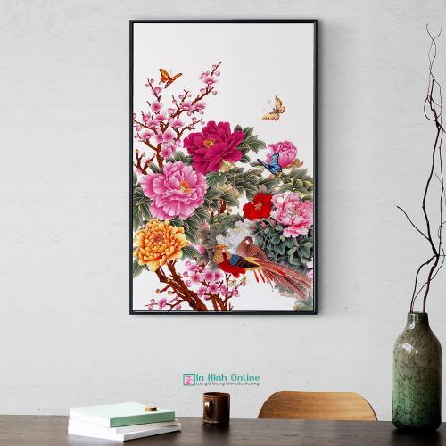 Tranh mẫu đơn nở hoa phú quý