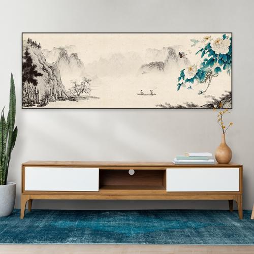 Tranh thư pháp hoa mẫu đơn