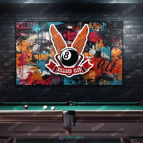 Tranh logo graffiti trang trí phòng billiard