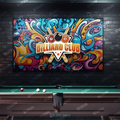 Tranh logo trang trí phòng billiard phong cách graffiti
