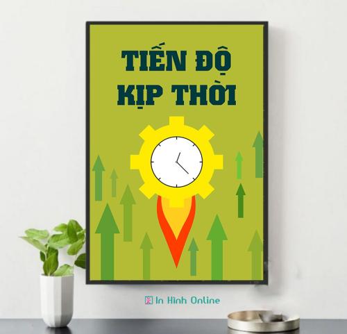 Tranh slogan Tiến độ kịp thời