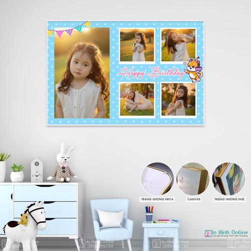 Khung ảnh sinh nhật cho bé ghép từ 5 ảnh nhỏ