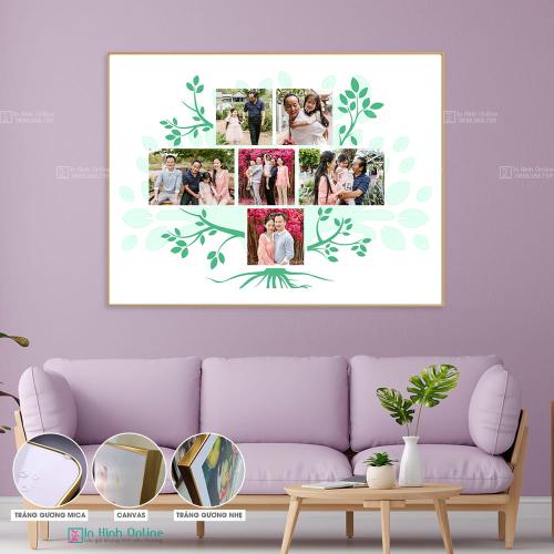 Khung ảnh cây gia đình ghép từ 6 ảnh nhỏ