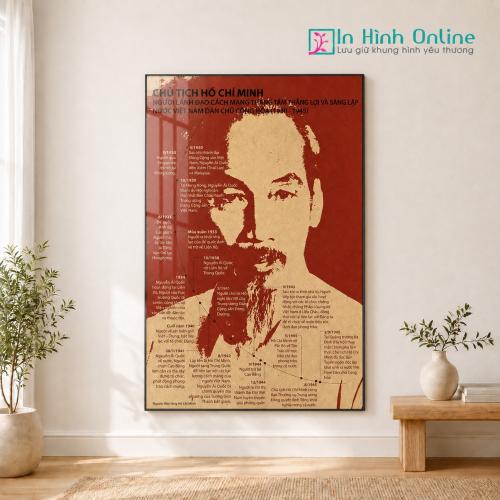 Bộ 3 Tranh Decor Quốc Khánh 2/9 Bác Hồ cùng những dấu mốc lịch sử