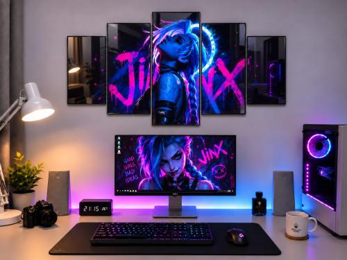 Tranh Liên Minh Huyền Thoại Jinx Neon