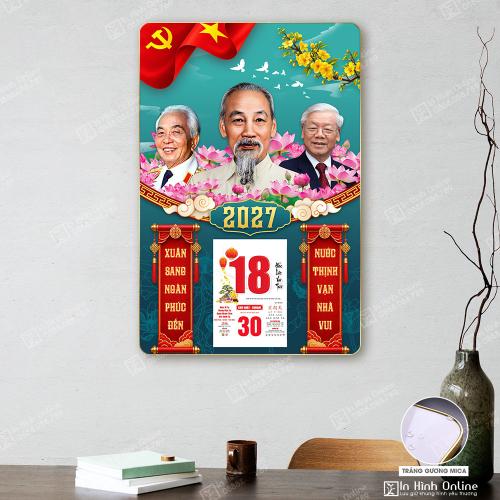 Đốc Lịch Tranh Tráng Gương Tết Bác Hồ, Bác Giáp, Bác Trọng