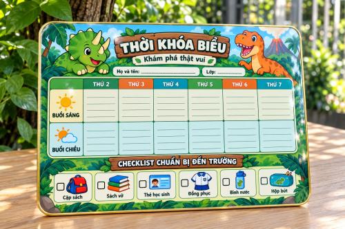 Thời Khóa Biểu Để Bàn Khủng Long Khám Phá Vui Nhộn