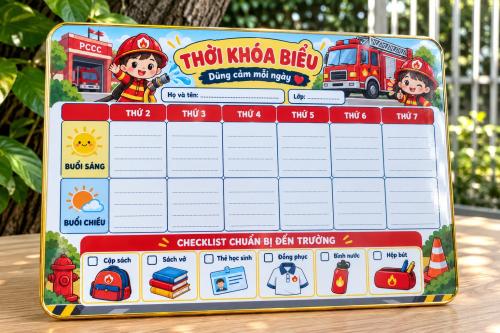 Thời Khóa Biểu Để Bàn Lính Cứu Hỏa Nhí Dũng Cảm