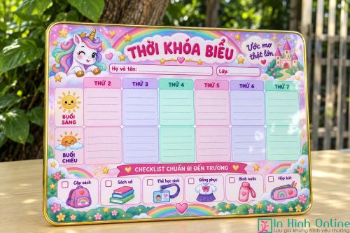 Thời Khóa Biểu Để Bàn Cầu Vồng Kỳ Diệu Cho Bé Gái