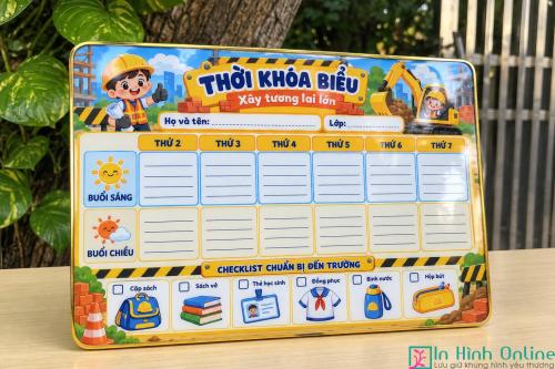 Thời Khóa Biểu Để Bàn Công Trường Xây Dựng Cho Học Sinh Tiểu Học