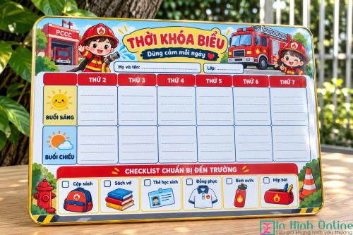 Thời Khóa Biểu Để Bàn Lính Cứu Hỏa Nhí Dũng Cảm