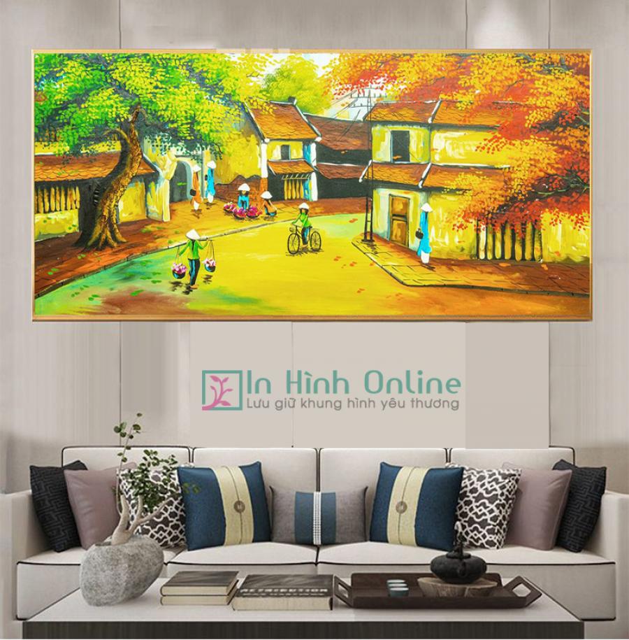 Tranh canvas phong cảnh làng quê Việt Nam mẫu 6