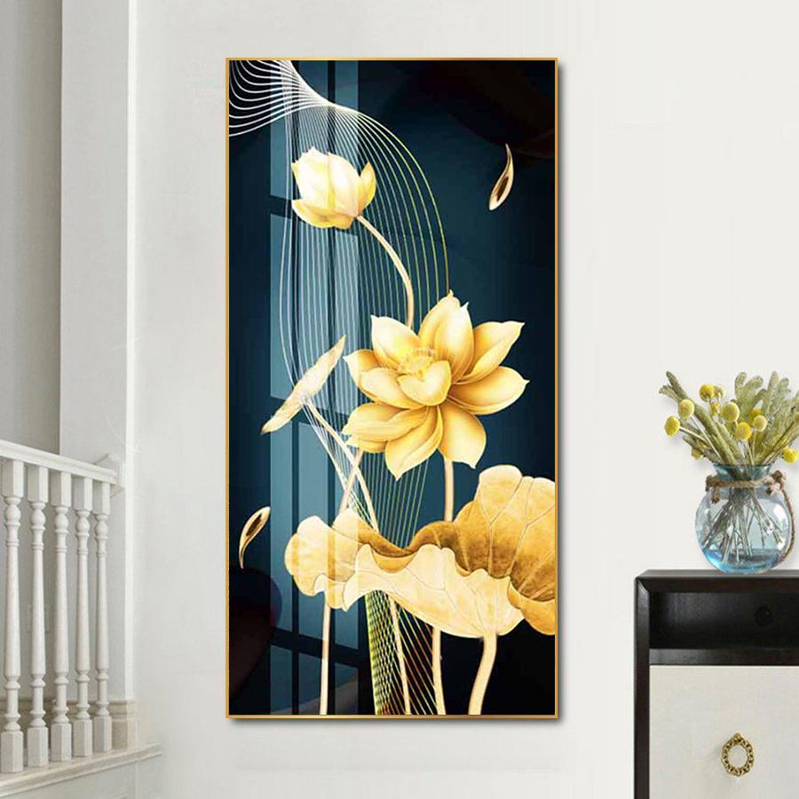 Tranh treo tường hoa sen vàng hiện đại tại In Hình Online