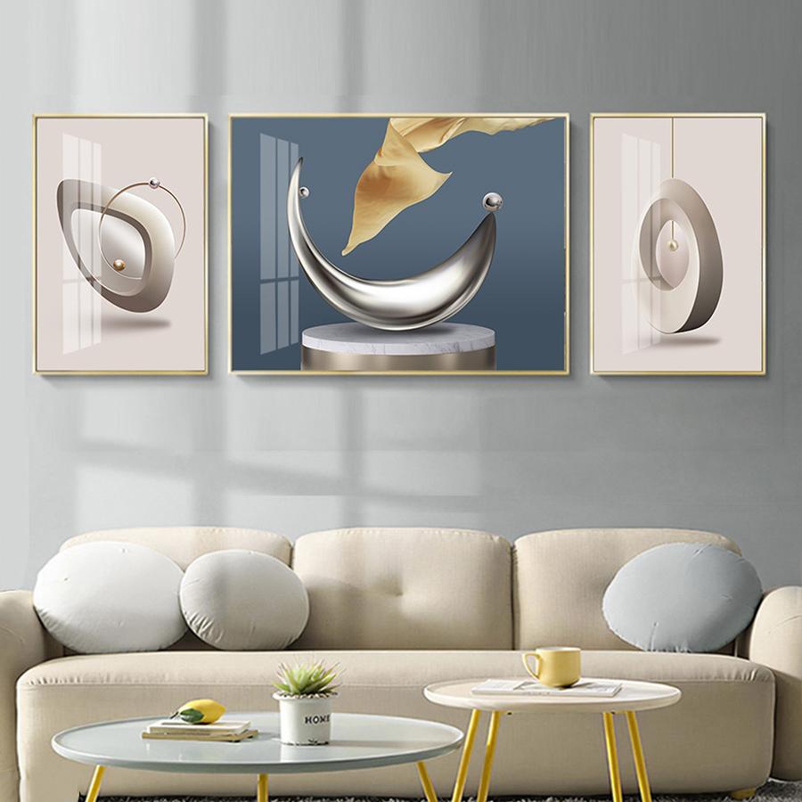 Tranh tráng gương hiện đại trang trí phòng khách