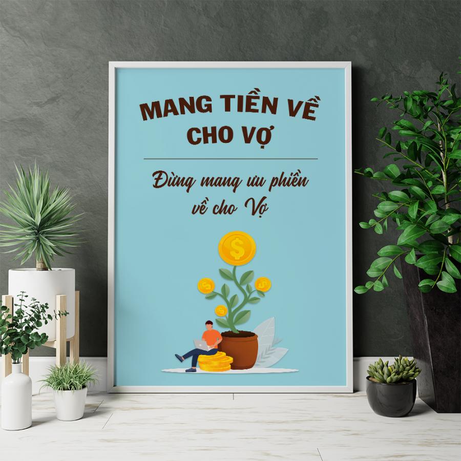 Tranh gia đình: Mang tiền về cho Vợ, đừng mang ưu phiền về cho Vợ