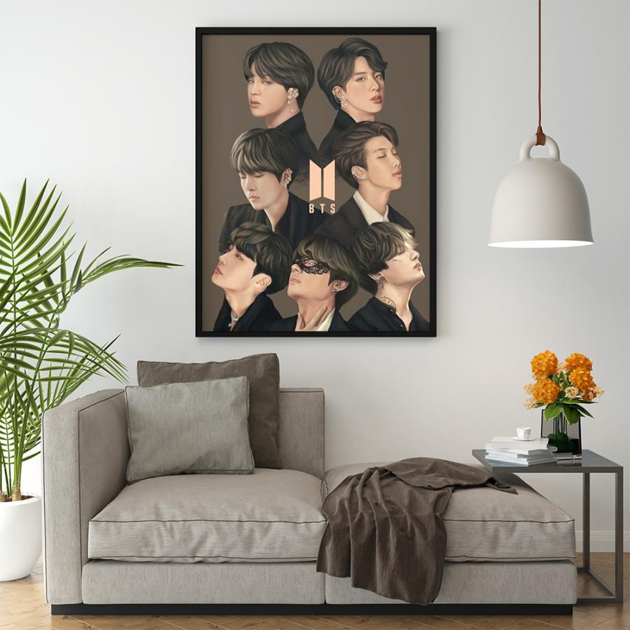 Tranh canvas treo tường nhóm nhạc BTS cực chất