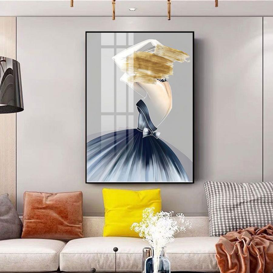Tranh nghệ thuật cô gái che mặt hiện đại
