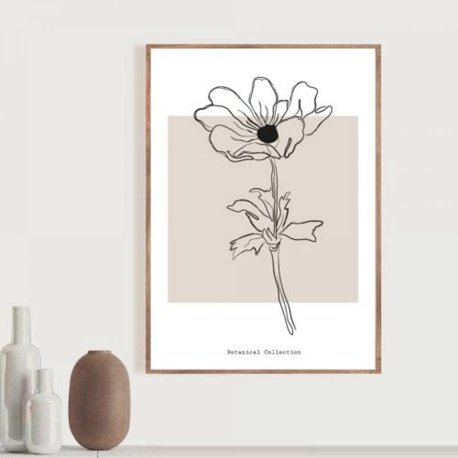 Tranh minimalism bông hoa tối giản đẹp