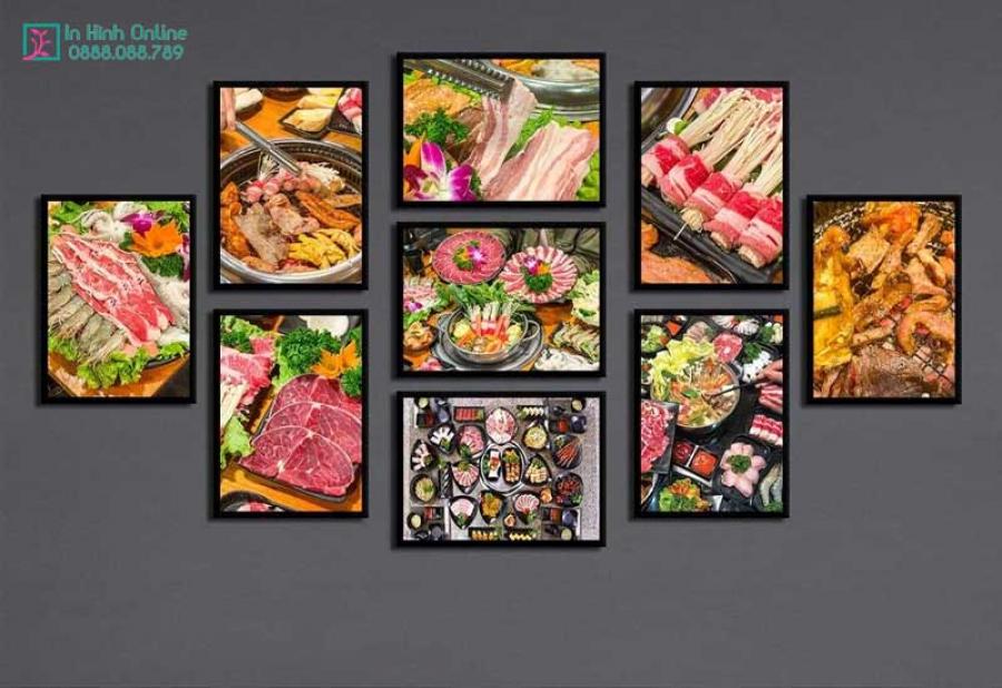 Bộ 9 tranh trang trí nhà hàng, quán lẩu nướng hấp dẫn