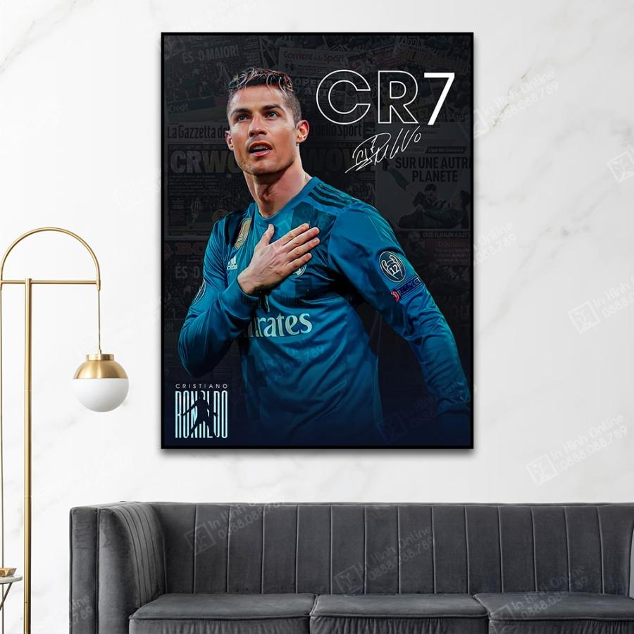 Tranh treo tường Cristiano Ronaldo CR7 kèm chữ ký