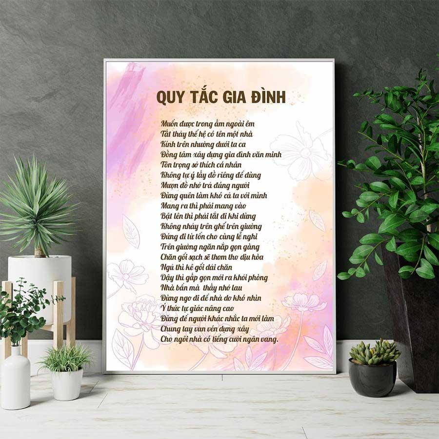 Tranh treo tường Quy Tắc Gia Đình (Mẫu 2)