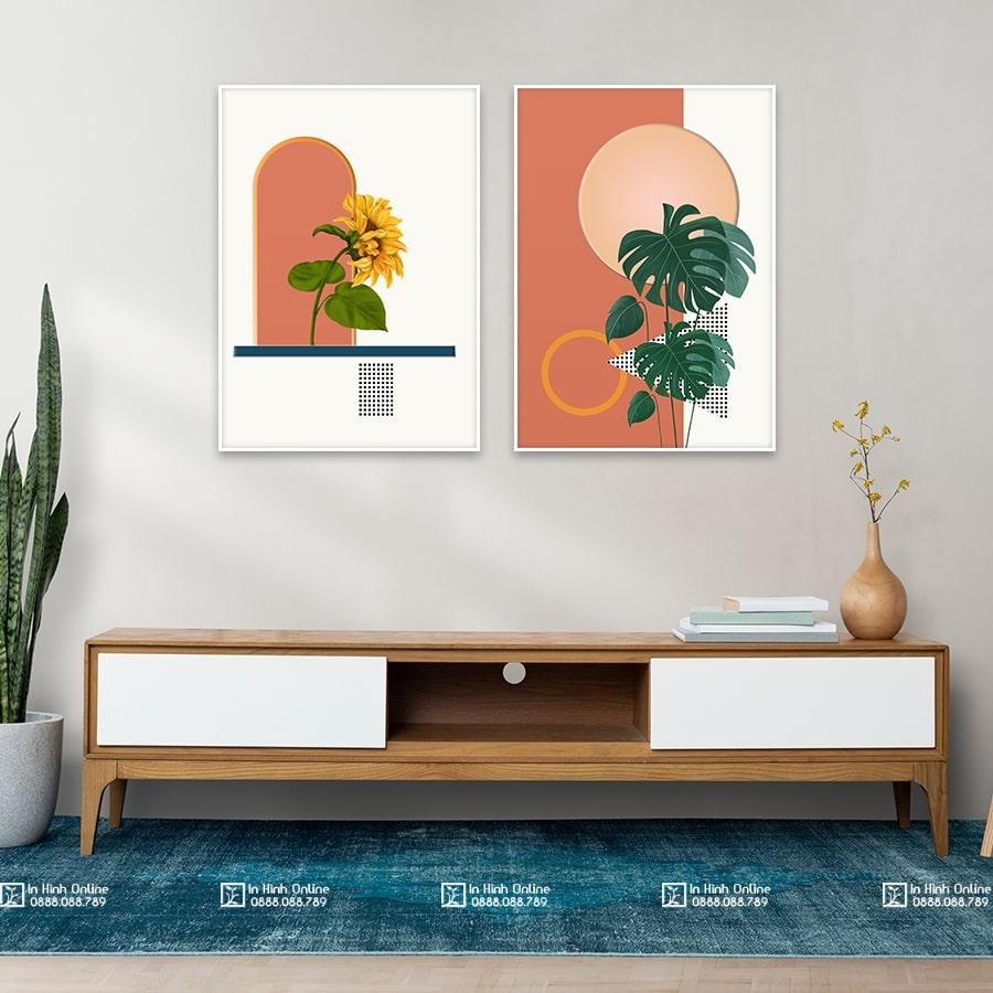 Bộ 2 tranh nhiệt đới trừu tượng