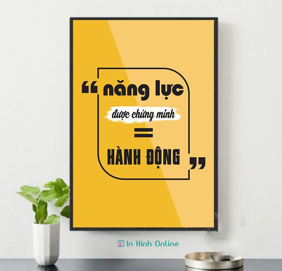 Tranh slogan văn phòng: Năng lực được chứng minh bằng hành động