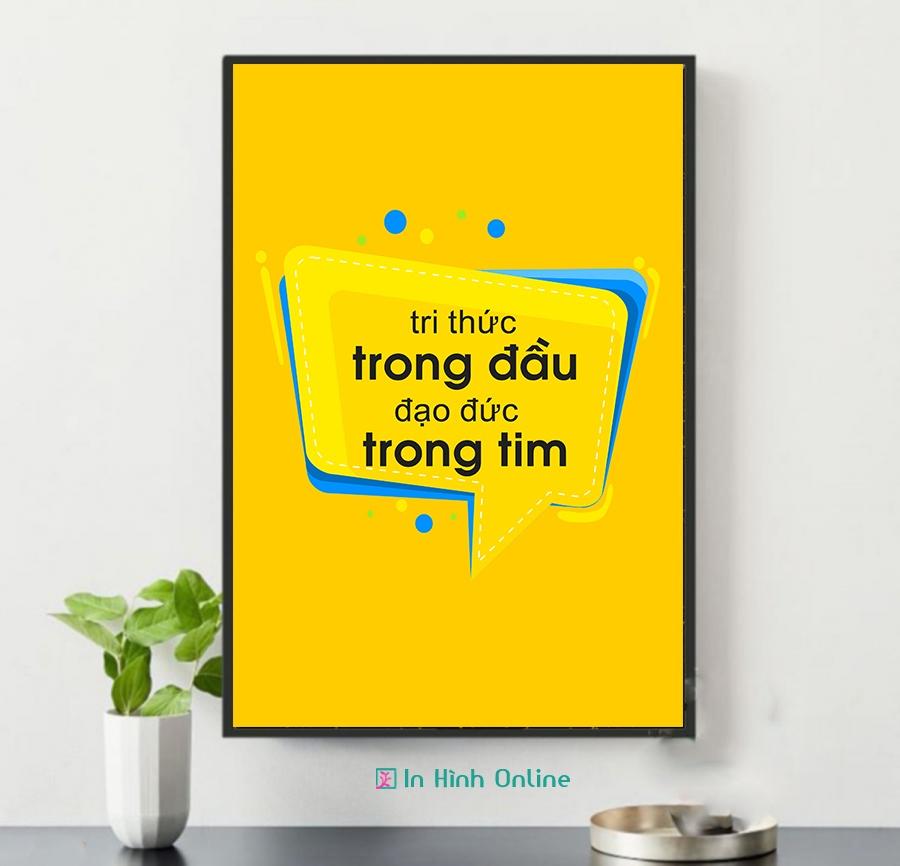 Tranh slogan văn phòng: Tri thức trong đầu đạo đức trong tim