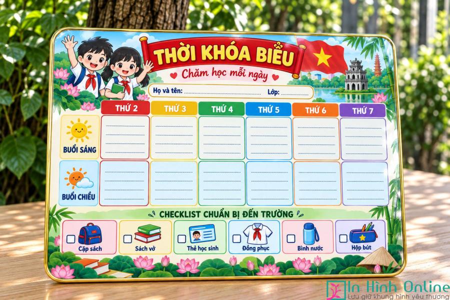 Thời Khóa Biểu Để Bàn Tiểu Học Việt Nam Chăm Học Mỗi Ngày