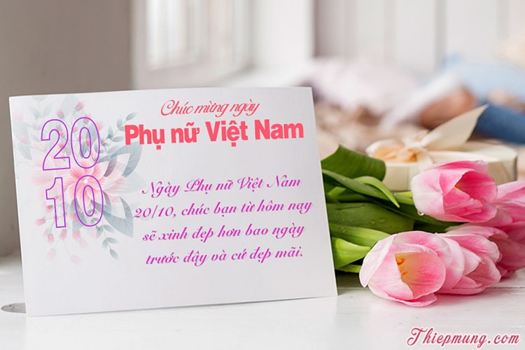 Thiệp chúc mừng 20/10 đẹp và ý nghĩa cho ngày phụ nữ Việt Nam