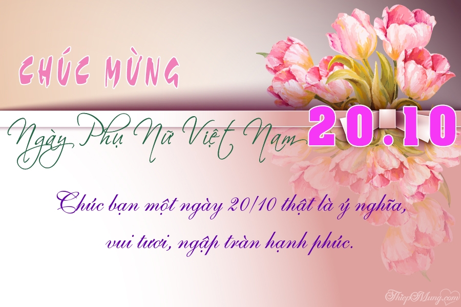 Thiệp chúc mừng 20/10 đẹp và ý nghĩa cho ngày Phụ nữ Việt Nam