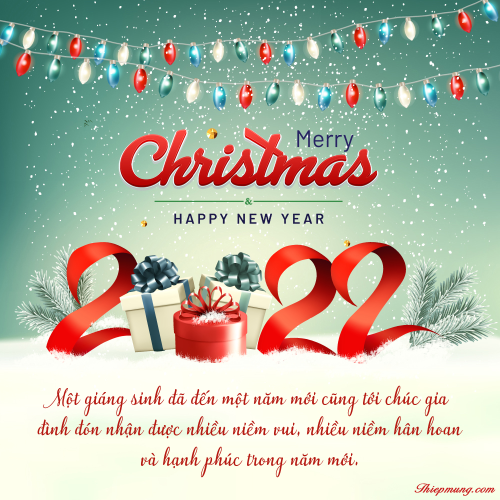Bộ thiệp Giáng sinh 2022 đẹp Ảnh lời chúc Noel 2021
