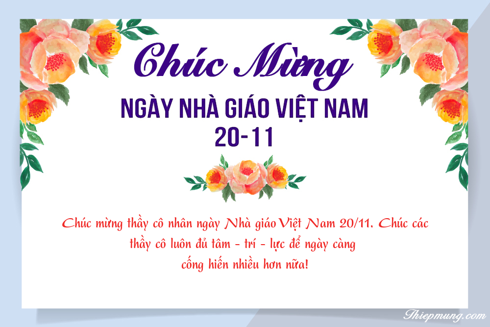Những mẫu thiệp 20/11 đẹp chúc mừng ngày nhà giáo Việt Nam