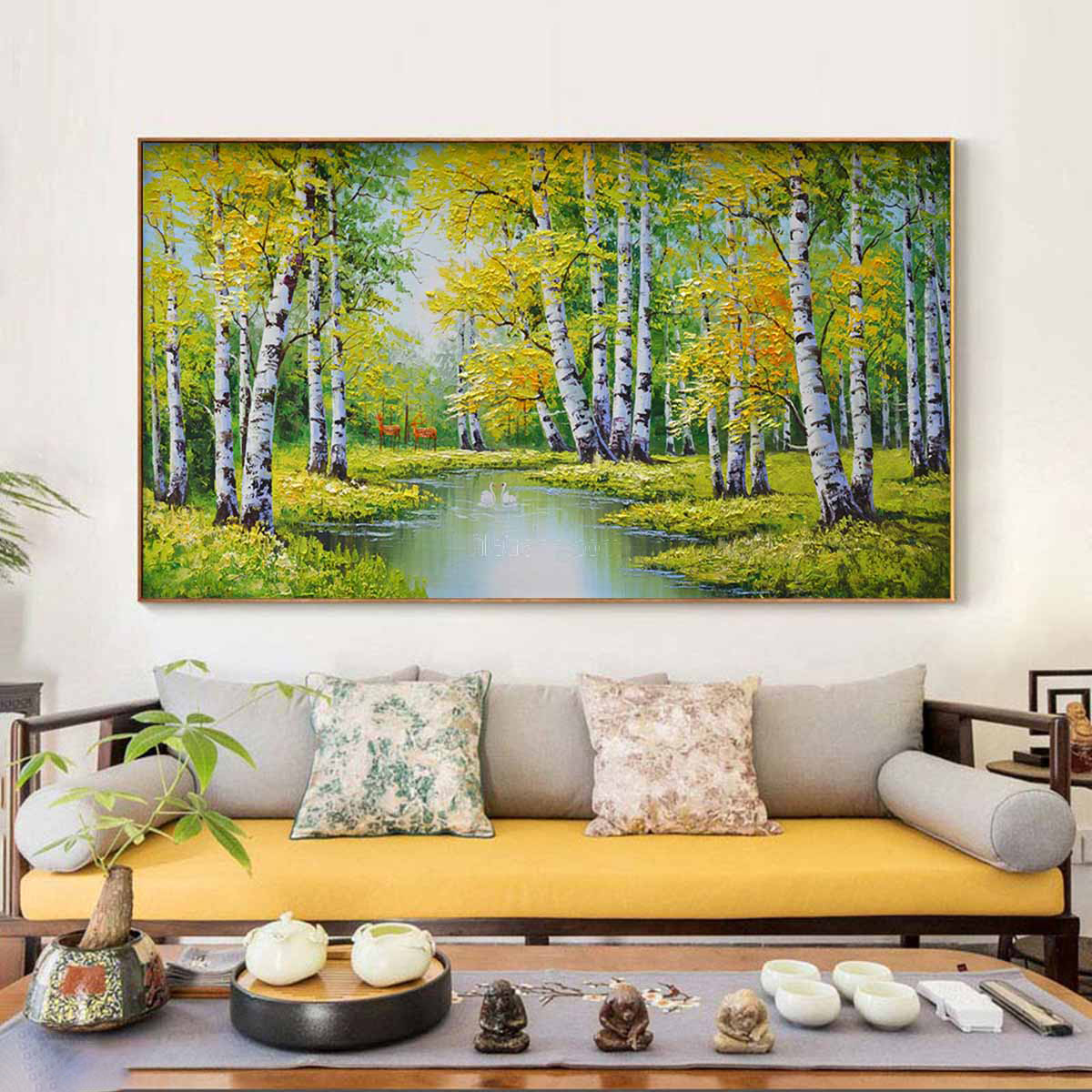 Tranh phong cảnh treo phòng khách giúp nhà mát mẻ hơn