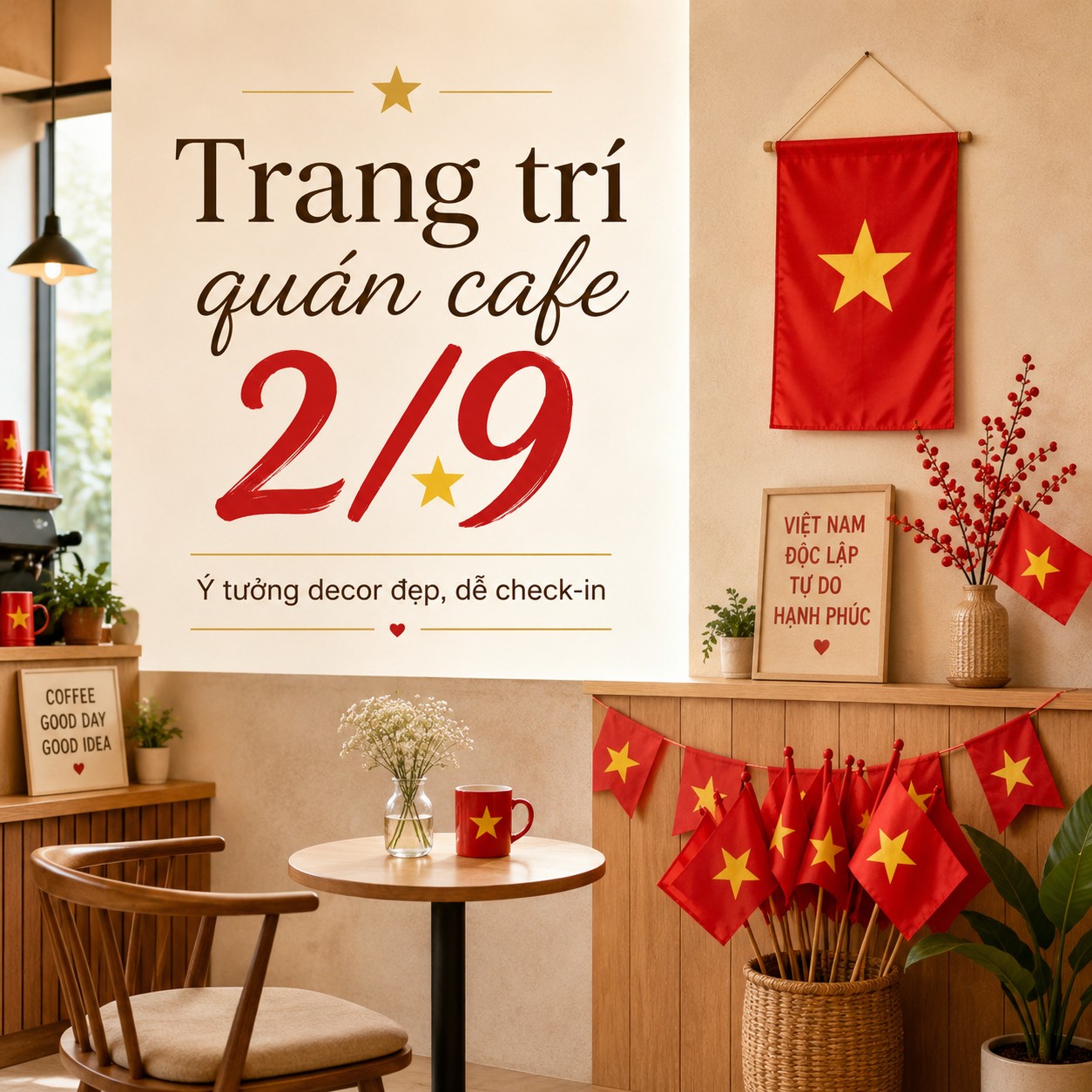 7 Mẫu Tranh Trang Trí Quốc Khánh 2/9 Đẹp, Cho Nhà, Quán Cafe Và Văn Phòng