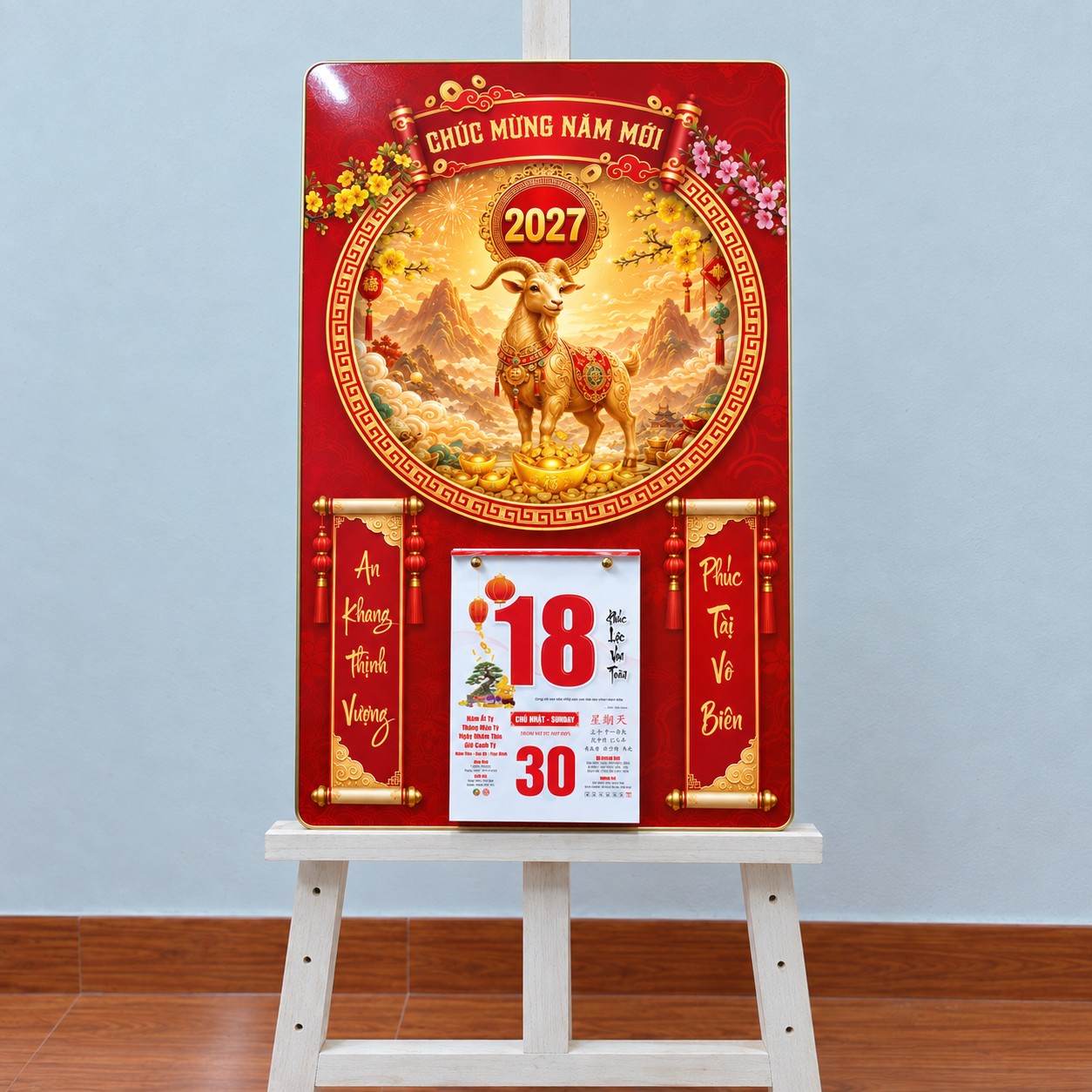 Top 12 Mẫu Đốc Lịch Đẹp 2027 – Tranh Tráng Gương 40x60